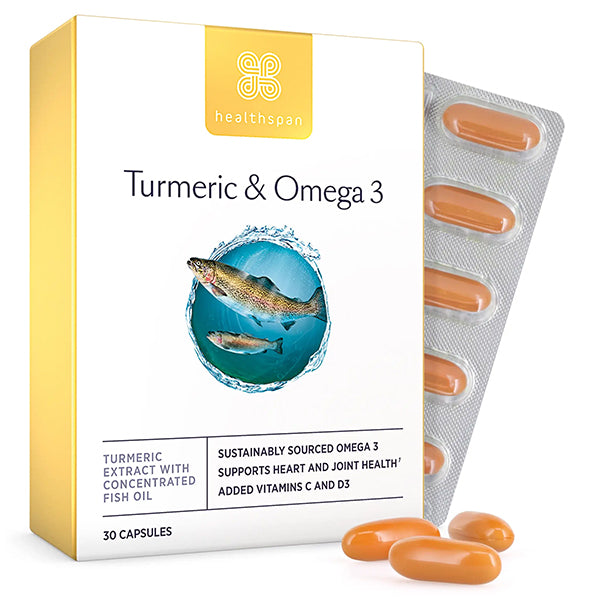 Healthspan Turmeric & Omega 3 Capsules