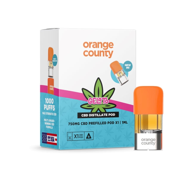 Orange County CBD Distillate Prefilled POD 1pcs 750mg 1ml