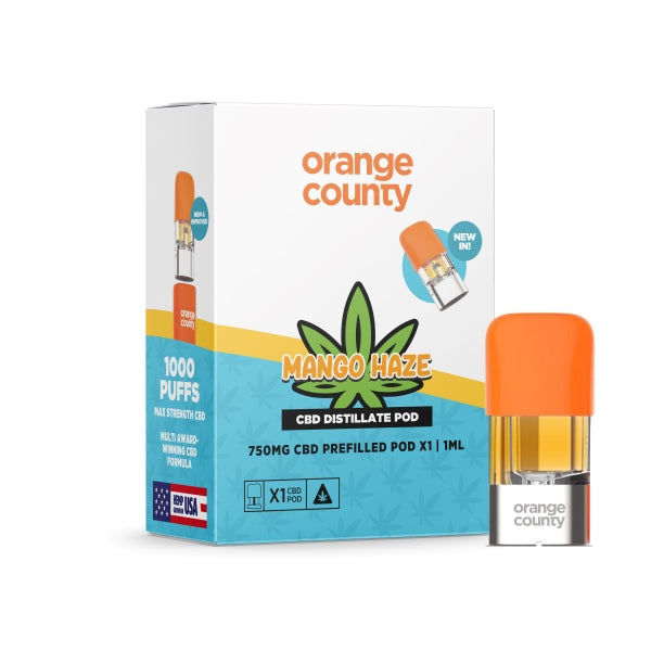 Orange County CBD Distillate Prefilled POD 1pcs 750mg 1ml