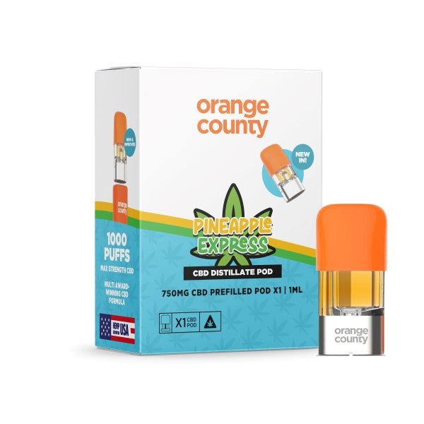 Orange County CBD Distillate Prefilled POD 1pcs 750mg 1ml
