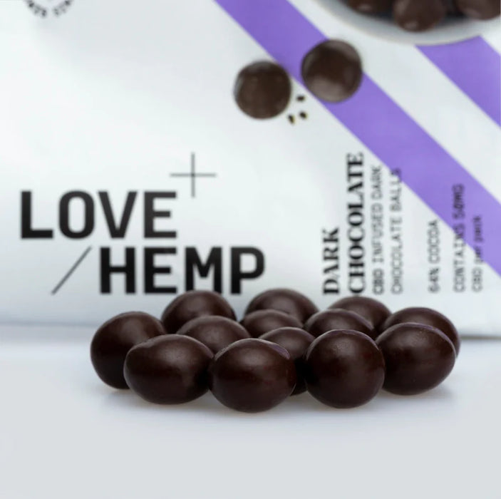 LOVE HEMP CBD Dark Chocolate Balls 64% Cocoa 50mg 50g