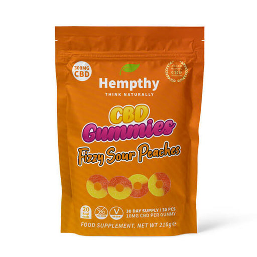 Hempthy CBD Gummies Fizzy Sour Peaches 300mg 30pcs