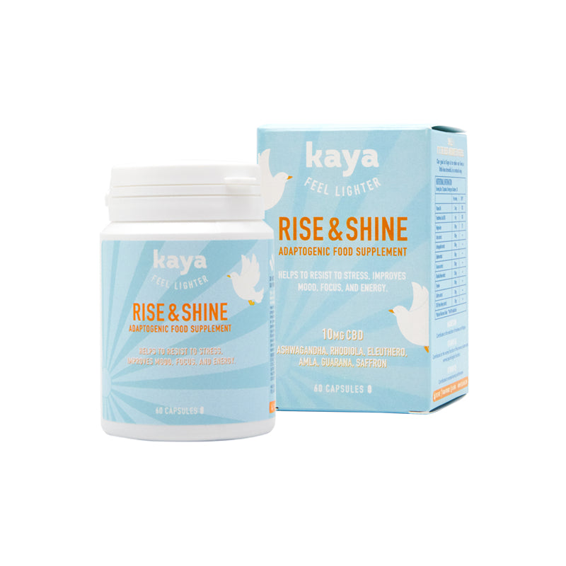 Kaya Feel Lighter Rise & Shine Adaptogenic Food Supplement Capsules 10mg CBD 60pcs