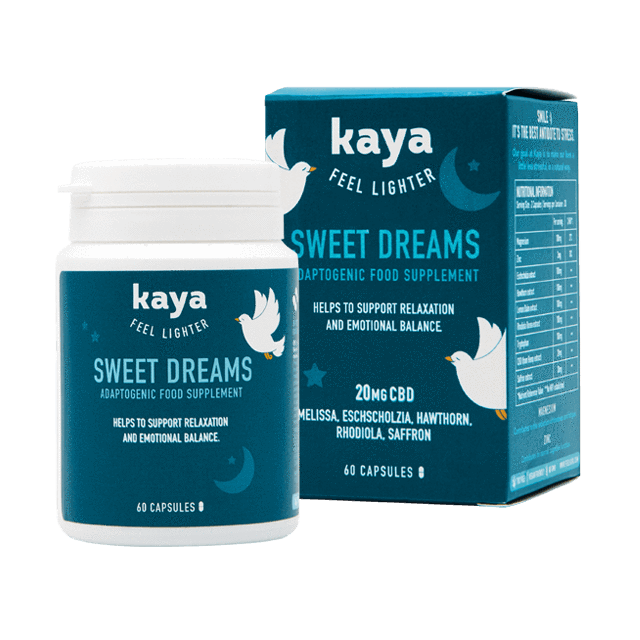 Kaya Feel Lighter Sweet Dreams Adaptogenic Food Supplement Capsules 20mg CBD 60pcs