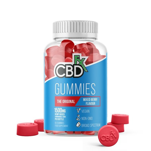 CBD +FX Hemp Gummies The Original Mixed Berry Flavour 1500mg 60 gummies