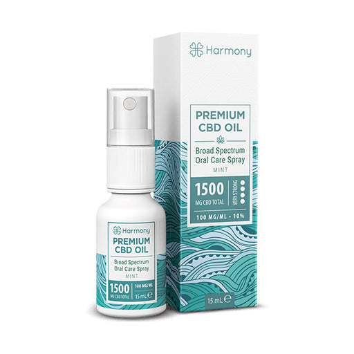 Harmony Premium CBD Oil Broad Spectrum Oral Care Spray Mint 15ml
