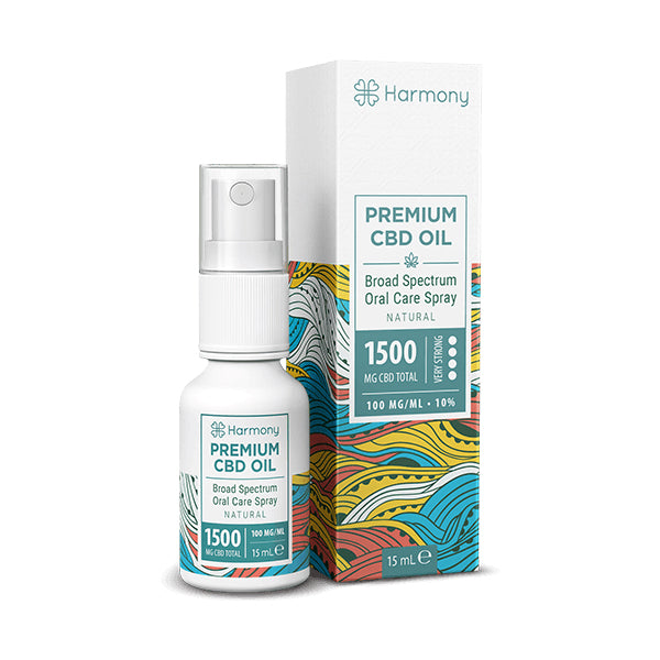 Harmony Premium CBD Oil Broad Spectrum Oral Care Spray Natural 15ml