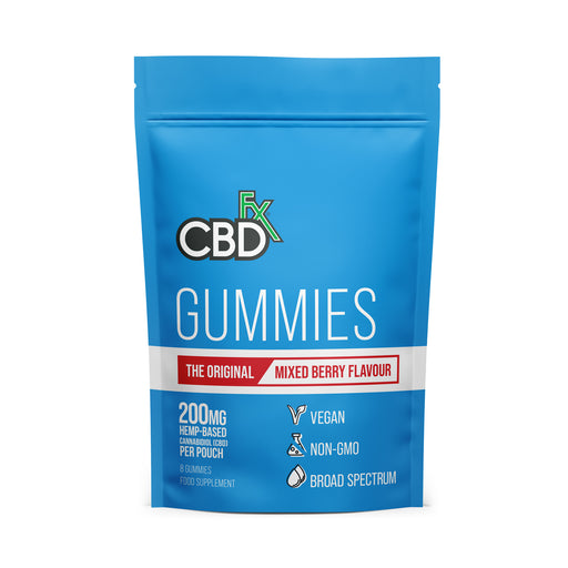 CBD +FX Hemp Gummies The Original Mixed Berry Flavour 200mg 8 gummies